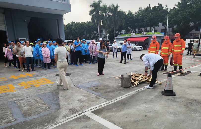 Record of fire knowledge training and emergency drills by HOTUS Technology (Shen