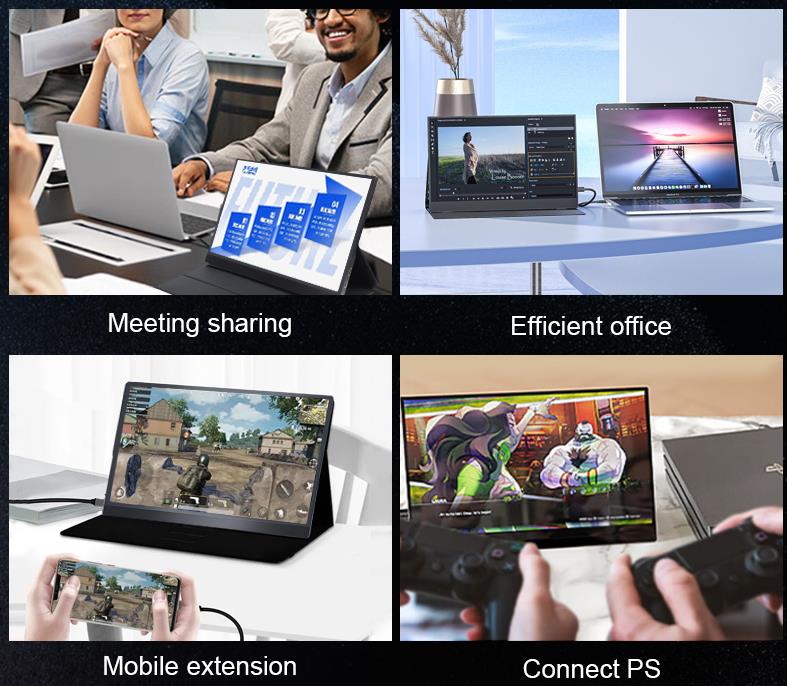 Houts Portable Monitor: 15.6-Inch Touch Screen with Full HD Resolution