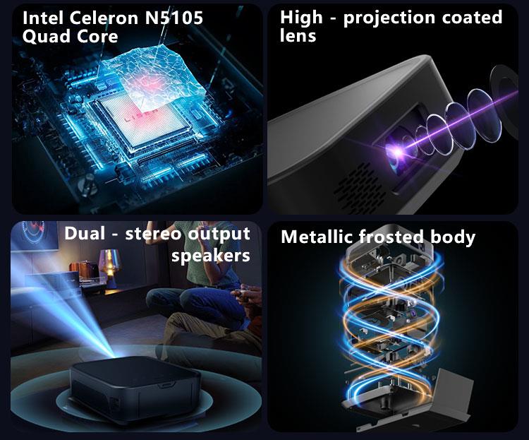 Hotus HT500 Portable Outdoor Projector | Mini Wireless(图2)
