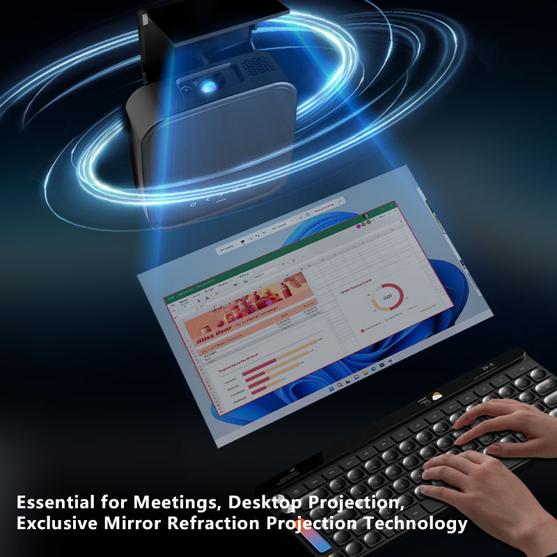 Portable 1080p Table Projector with 4K Support and Wifi Bluetooth for Education and Home(图1)