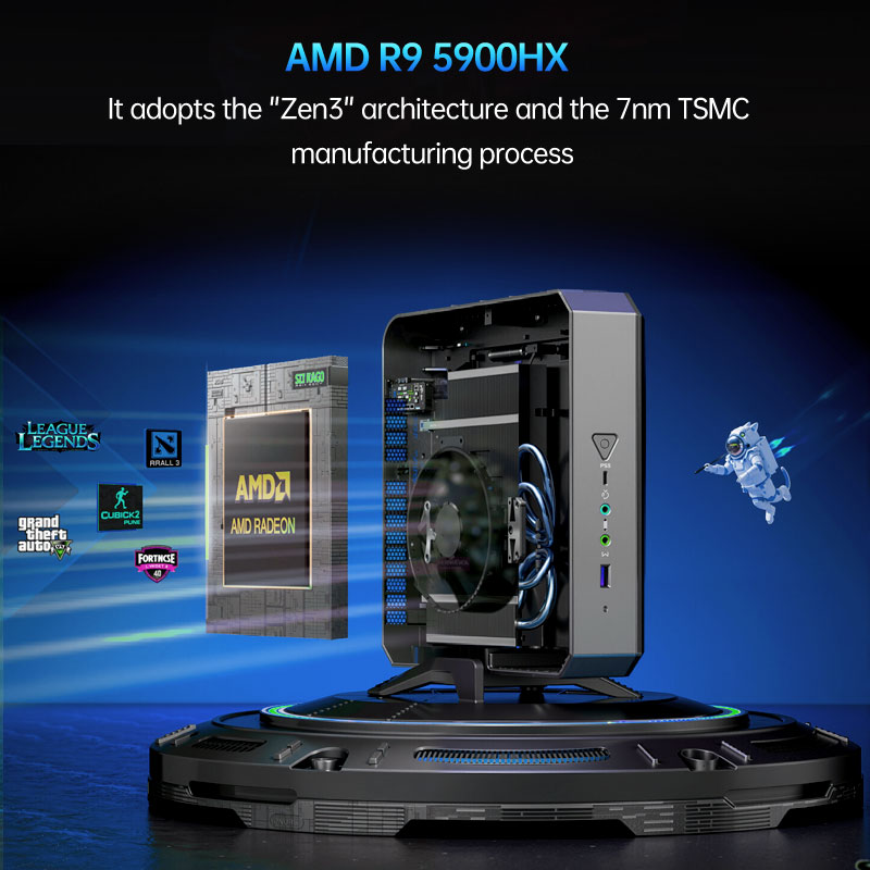 HX5900 Mini PC: High-Performance Mini Gaming PC with Ryzen 9 5900HX and RX 6600LE(图4)
