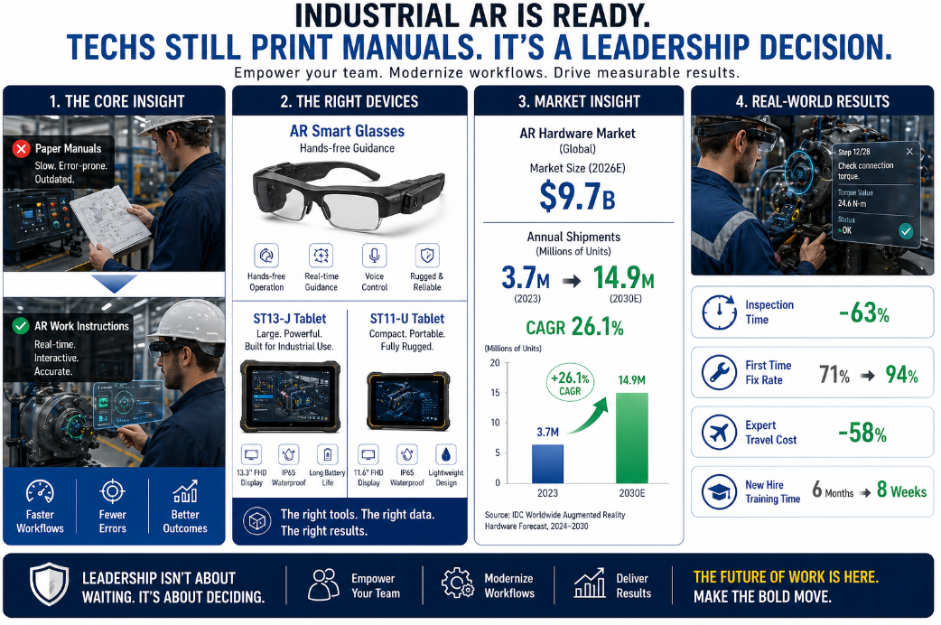 Industrial AR Market Hits $12B – But Your Technicians Are Still Printing Paper Manuals(图1)