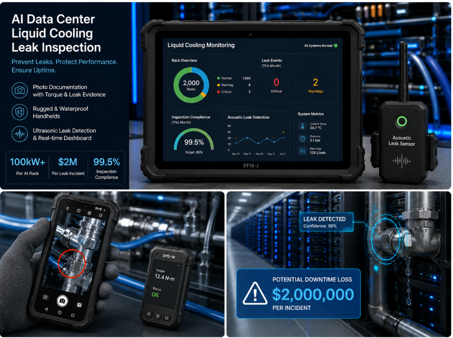 AI Data Center Liquid Cooling Leaks Cut Uptime – Your Coolant Loop Inspection Needs a Rugged Windows Handheld(图1)