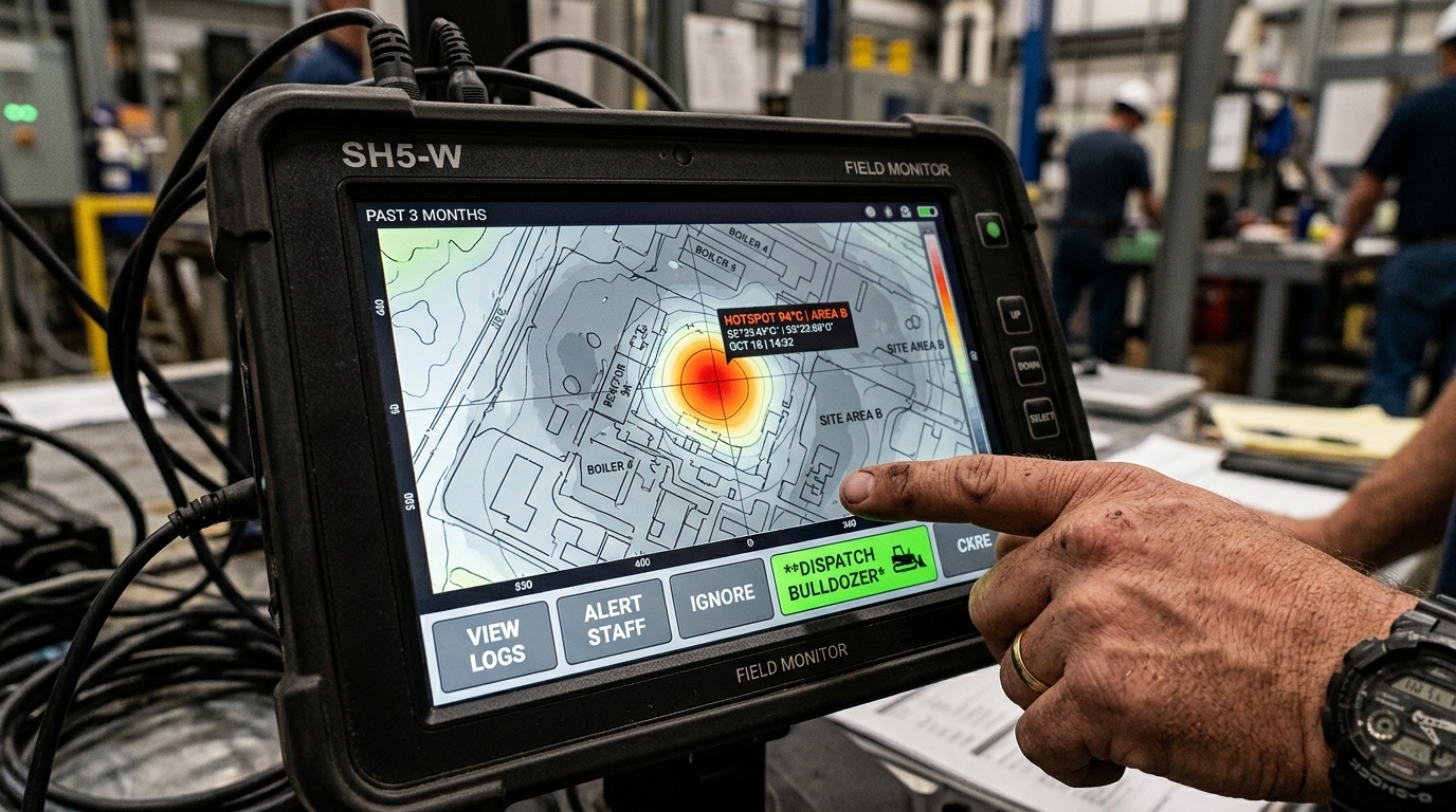 The SH5-W interface highlights a subterranean hotspot formation—allowing Protecting Carbon Removal Integrity: Why BECCS Ash Pile Management Demands Corrosion-Resistant Windows PDAs(图2)