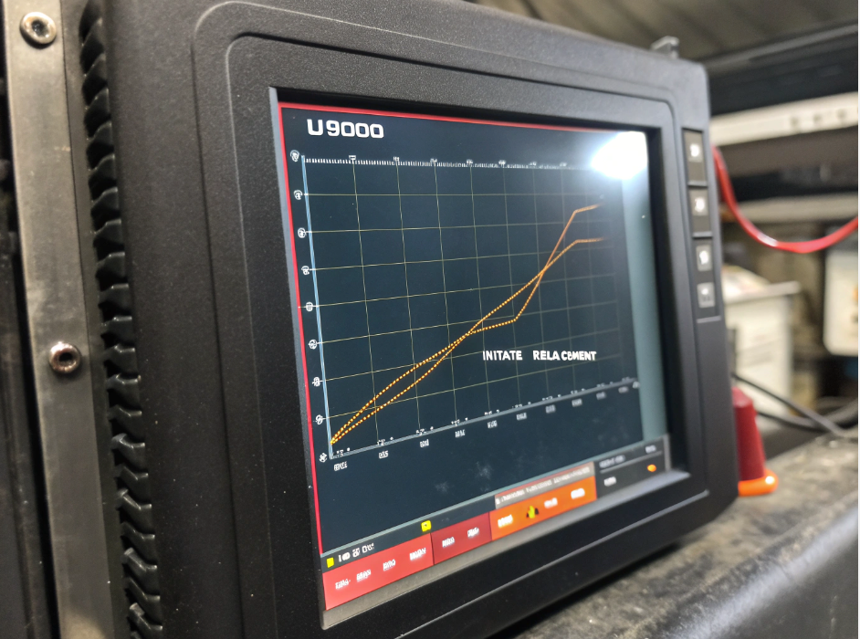 The U9000 PDA scans an RFID tag on a battery module, displaying its thermal history graph and flagging a rising temperature trend Battery Storage Module Thermal Runaway Precursors Are Subtle – Your IR Camera Log Needs A Rugged Windows Tablet(图2)