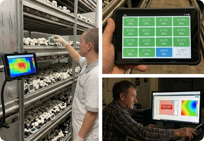 Mushroom Farm Climate Uniformity Mapping