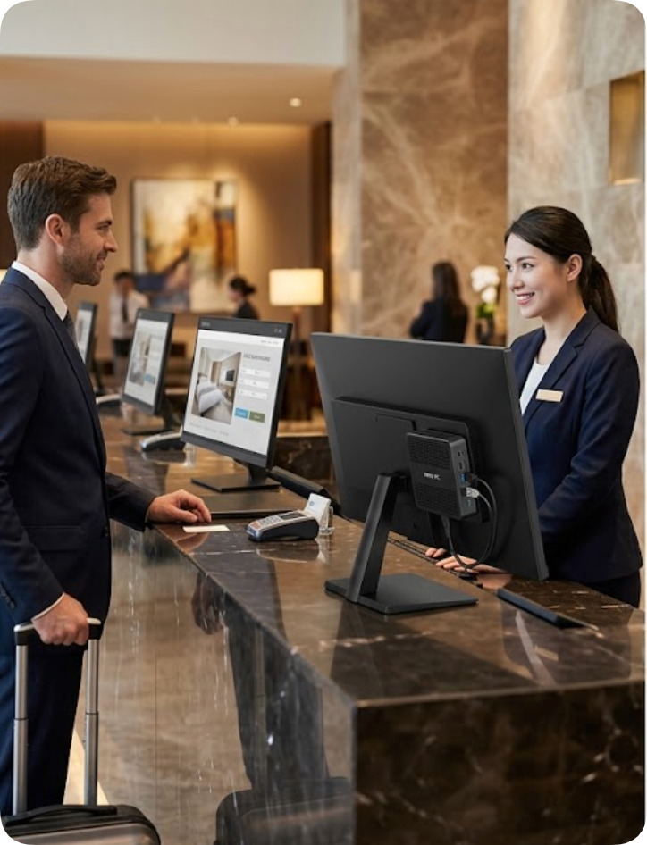 Real-World Case Study: How Hotels Modernize Front Desk and Guest Room Operations with Hotus Mini PCs(图1)