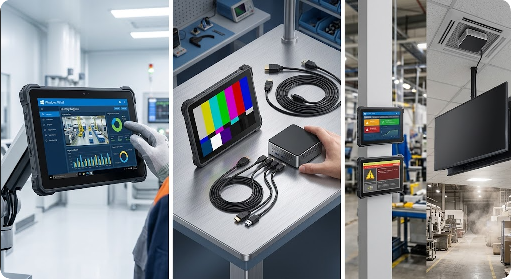 ST11-J 10.1" Windows Rugged Industrial Tablet 10.1" Windows Rugged Industrial Tablet vs. Palm-sized miniPC: Choosing the Right Edge Device for Digital Signage Success(图1)