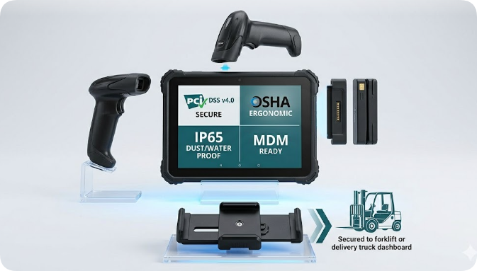 ST11-J Rugged Tablet Logistics Sorting Field Test HTYJ10A Rugged Tablet in Retail: Adapting to New Compliance Standards for POS & Inventory Operations(图3)