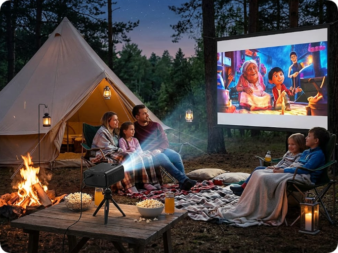 Beyond the Campfire: Why the Hotus HT500 Wireless Mini Projector is Redefining Outdoor Cinema(图1)