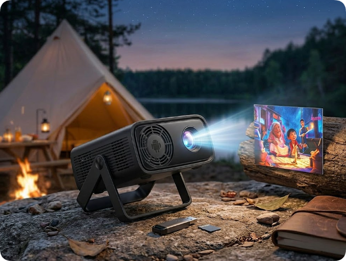 Beyond the Campfire: Why the Hotus HT500 Wireless Mini Projector is Redefining Outdoor Cinema(图3)