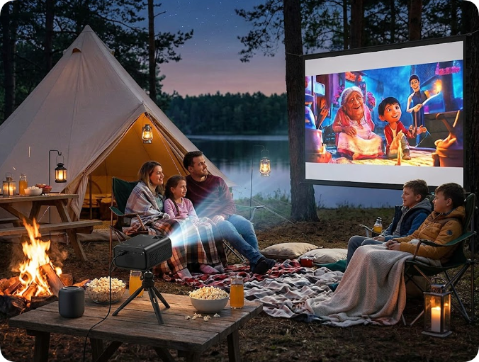 Beyond the Campfire: Why the Hotus HT500 Wireless Mini Projector is Redefining Outdoor Cinema(图2)