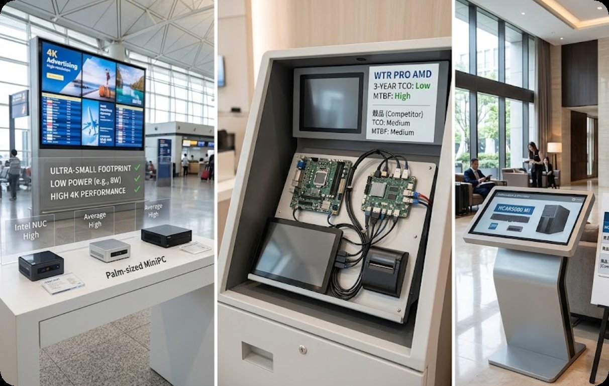 Digital Signage and Self-Service Kiosk Mini PC: Cross-Brand Comparison of Palm-Sized MiniPC, WTR PRO AMD and HCAR5000 MI(图1)