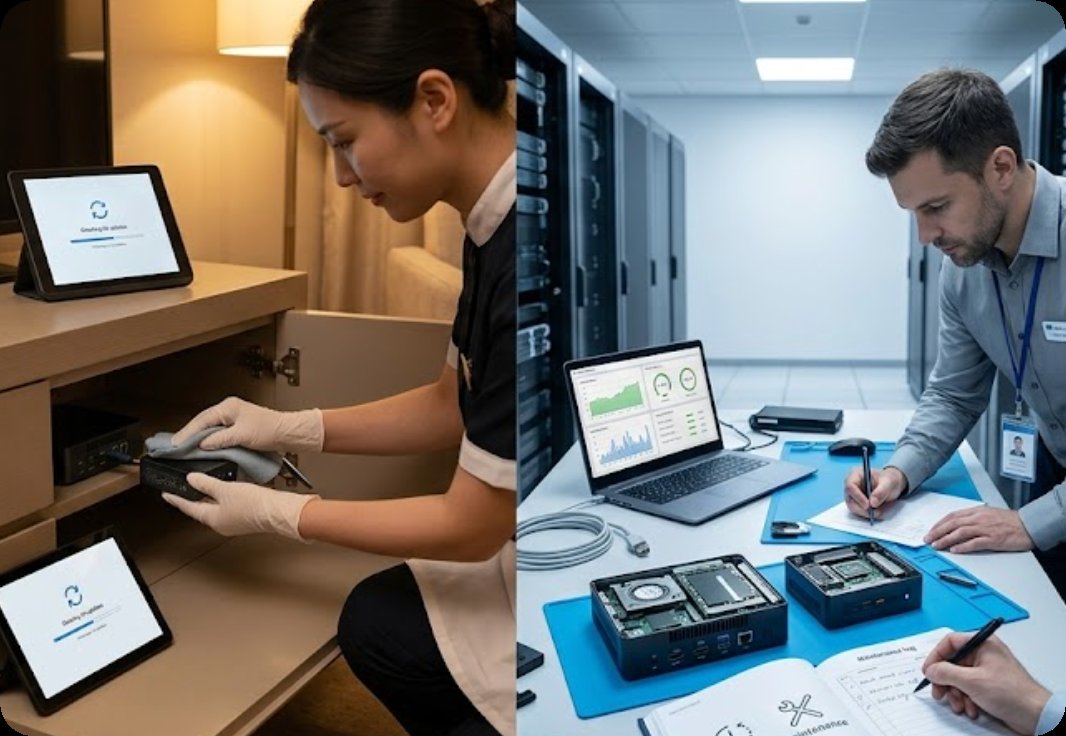 Why Hotel Front Desks and Guest Rooms Demand a Different Kind of Mini PC(图1)