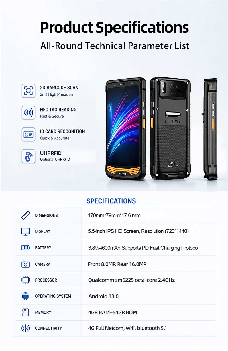 R366-S Thin 5.5-inch Industrial PDA | Qualcomm Octa-core with NFC, 2D Barcode &amp; PSAM(图11)