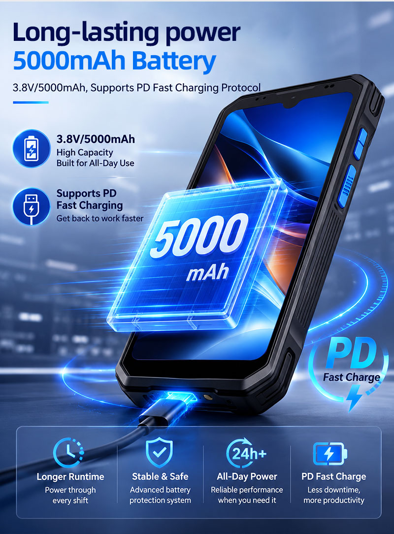 RS50 5G Rugged Handheld Terminal | 6.3" FHD+ | Unisoc Octa-core 2.7GHz | Harmony OS / Android 13(图3) RS50 5G Rugged Handheld Terminal | 6.3" FHD+ | Unisoc Octa-core 2.7GHz | Harmony OS / Android 13(图3)
