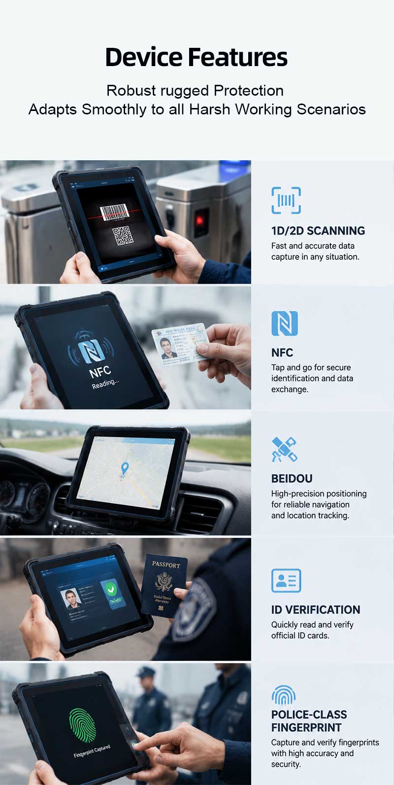 RT81 4G Rugged Tablet | 10.1" FHD 400nit | Qualcomm SM6225 Octa-core | Android 13(图5) RT81 4G Rugged Tablet | 10.1" FHD 400nit | Qualcomm SM6225 Octa-core | Android 13(图5)