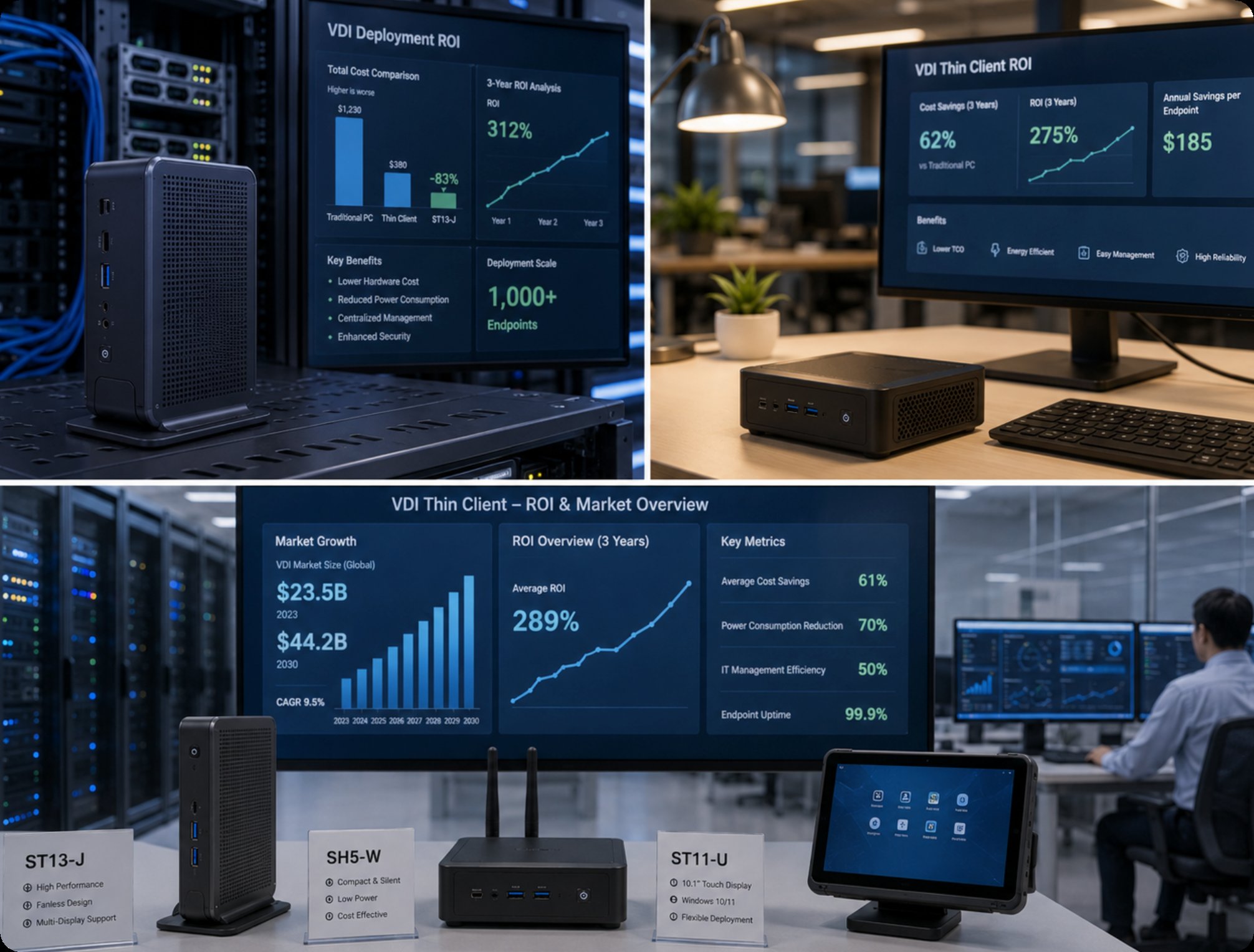 💰 SH5-W / ST11-U / ST13-J Thin Client VDI Deployment ROI Analysis