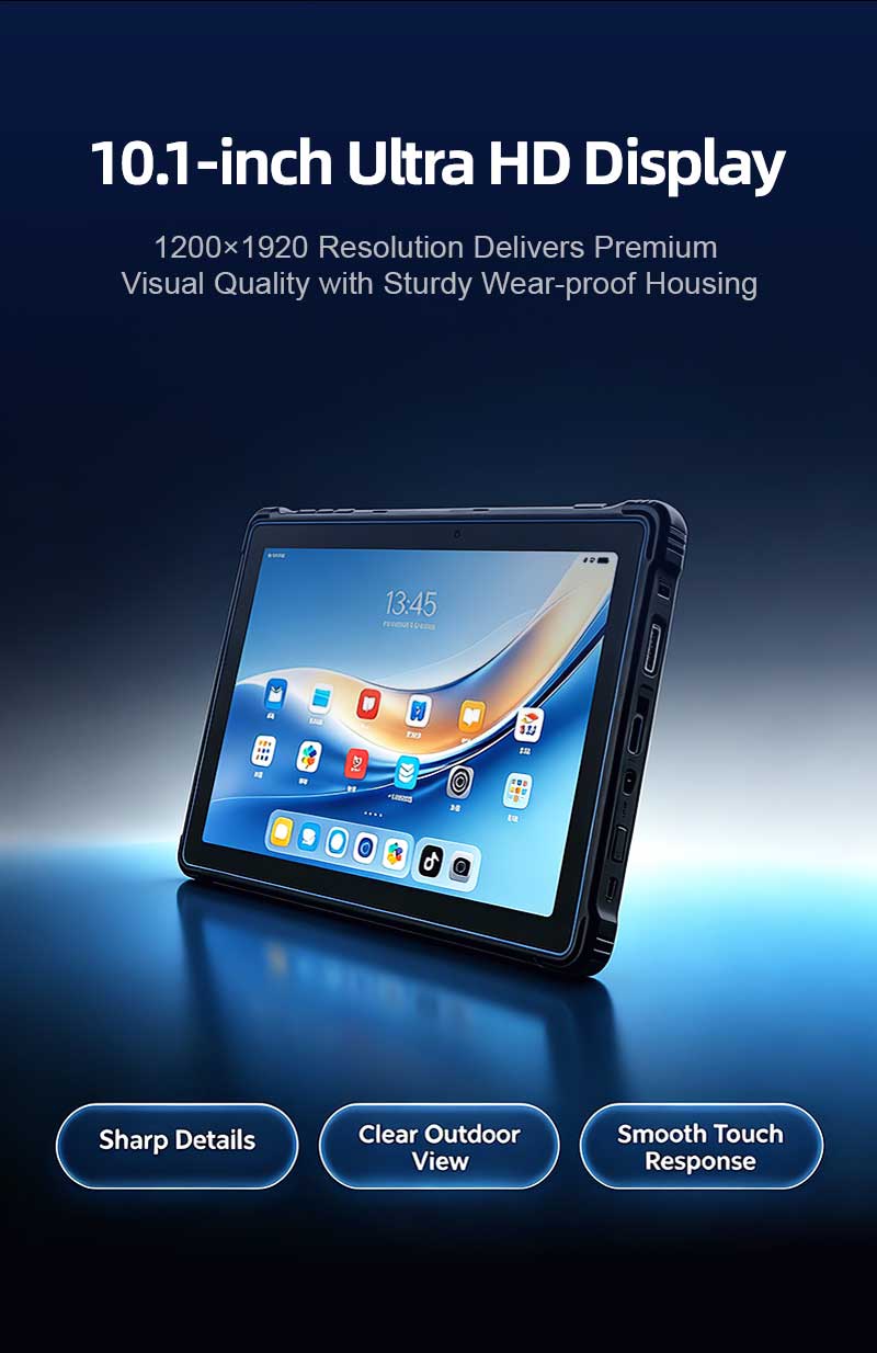 RT81 4G Rugged Tablet | 10.1" FHD 400nit | Qualcomm SM6225 Octa-core | Android 13(图7) RT81 4G Rugged Tablet | 10.1" FHD 400nit | Qualcomm SM6225 Octa-core | Android 13(图9)