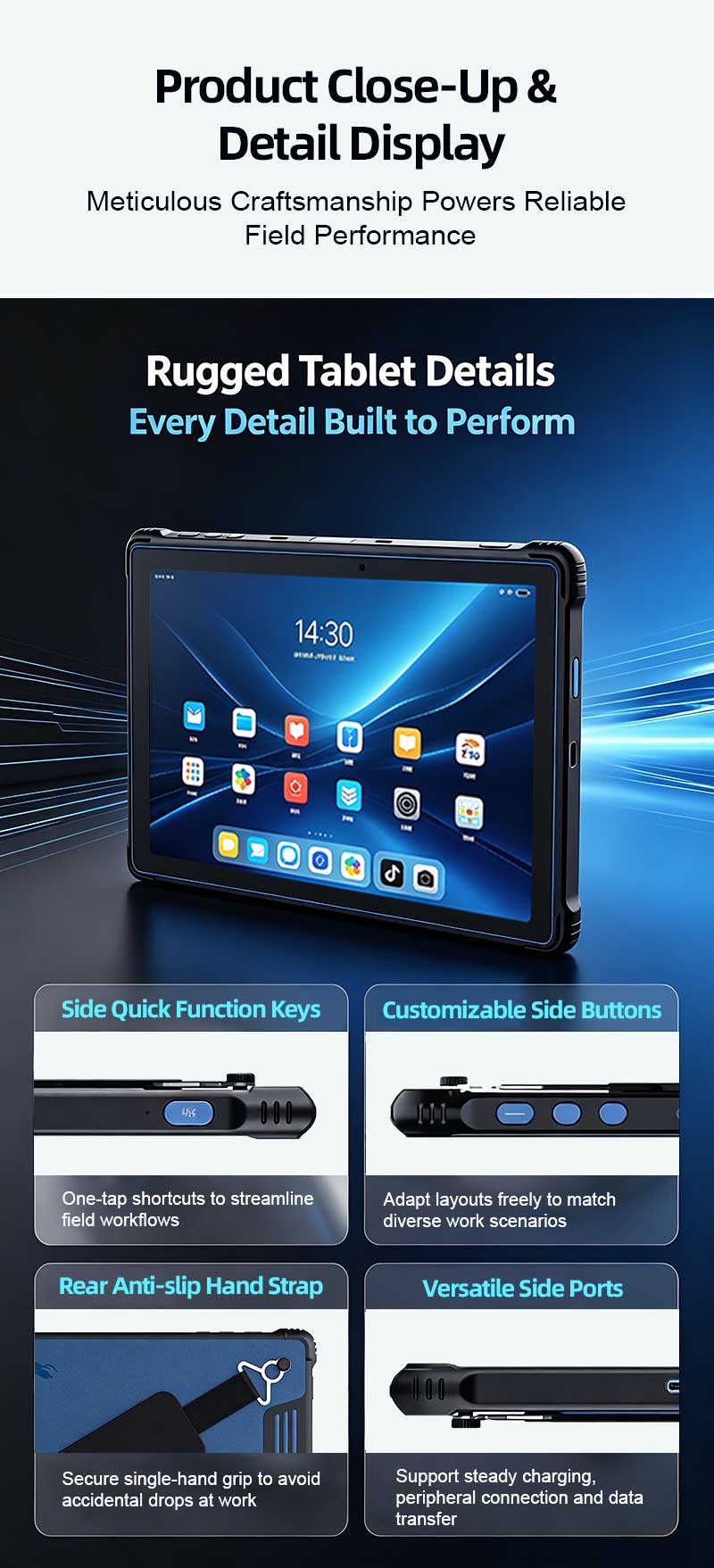 RT82 5G Rugged Tablet | 10.1" FHD 400nit | Qualcomm QCM4490 Octa-core | WiFi 6E | Android 13(图9) RT82 5G Rugged Tablet | 10.1" FHD 400nit | Qualcomm QCM4490 Octa-core | WiFi 6E | Android 13(图9)