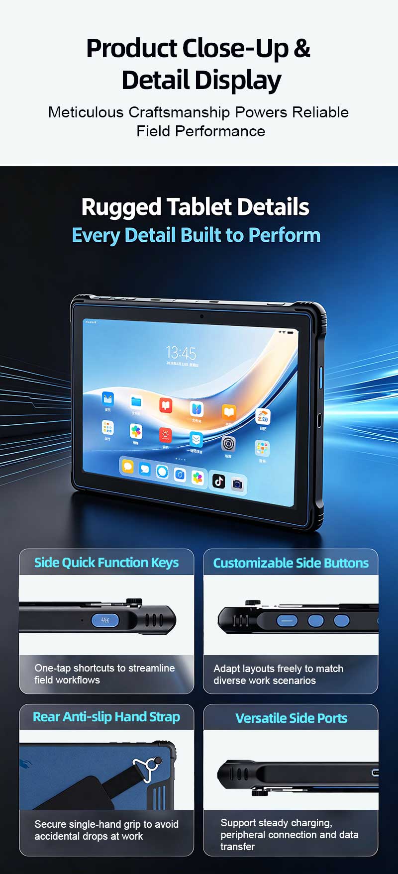 RT81 4G Rugged Tablet | 10.1" FHD 400nit | Qualcomm SM6225 Octa-core | Android 13(图10) RT81 4G Rugged Tablet | 10.1" FHD 400nit | Qualcomm SM6225 Octa-core | Android 13(图10)