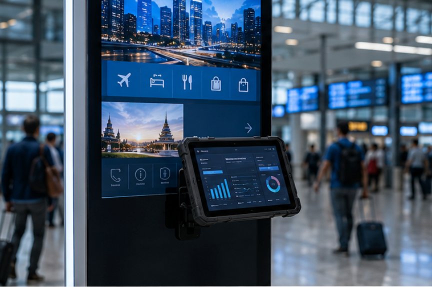 HTXUK10A-55 SH6 WTR PRO AMD Digital Signage Kiosk: Customer Case Study(图2)