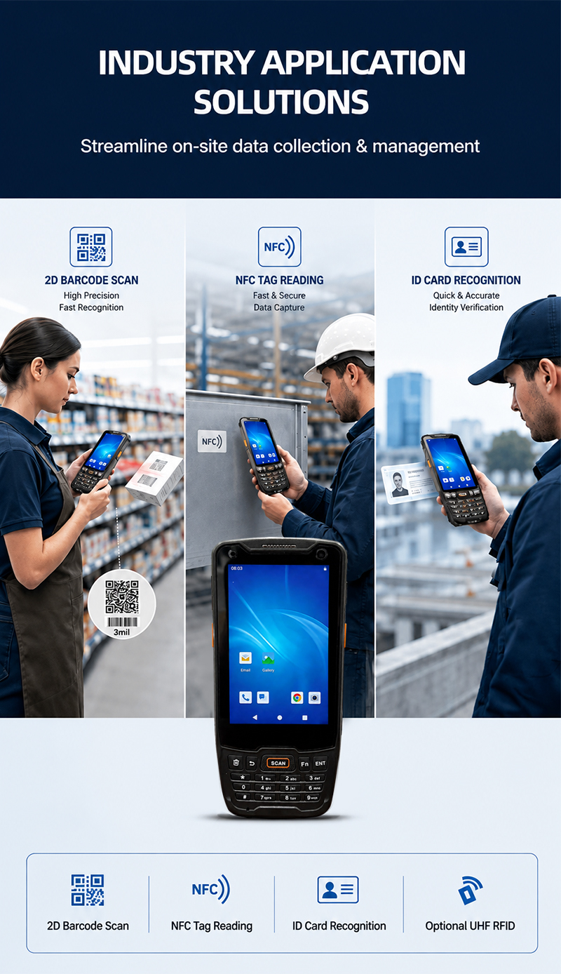 R350C 4-inch Industrial PDA | Qualcomm QCM2290 Quad-core | Android 13 | Barcode Scanning & NFC(图4) R350C 4-inch Industrial PDA | Qualcomm QCM2290 Quad-core | Android 13 | Barcode Scanning & NFC(图4)