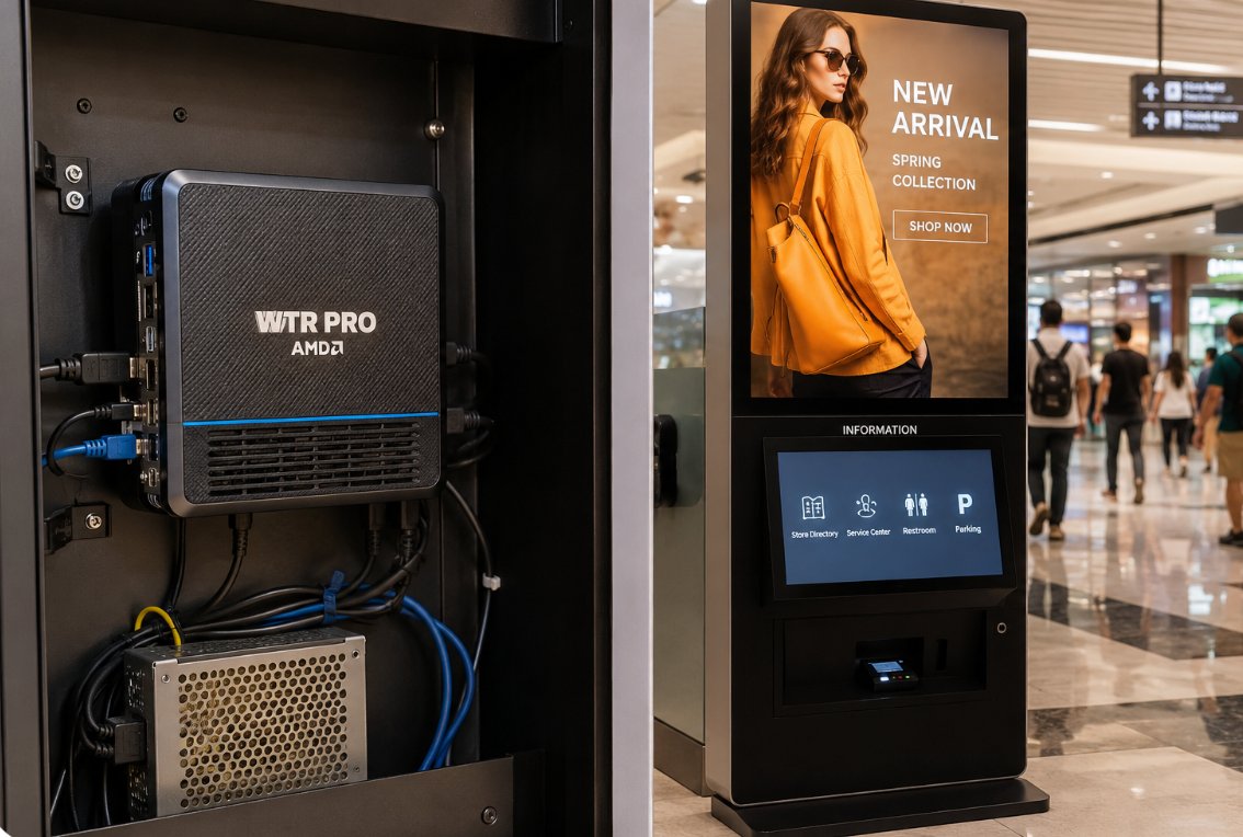 WTR PRO AMD and Palm-sized miniPC Power Next-Gen Digital Signage Kiosk Deployments(图3)