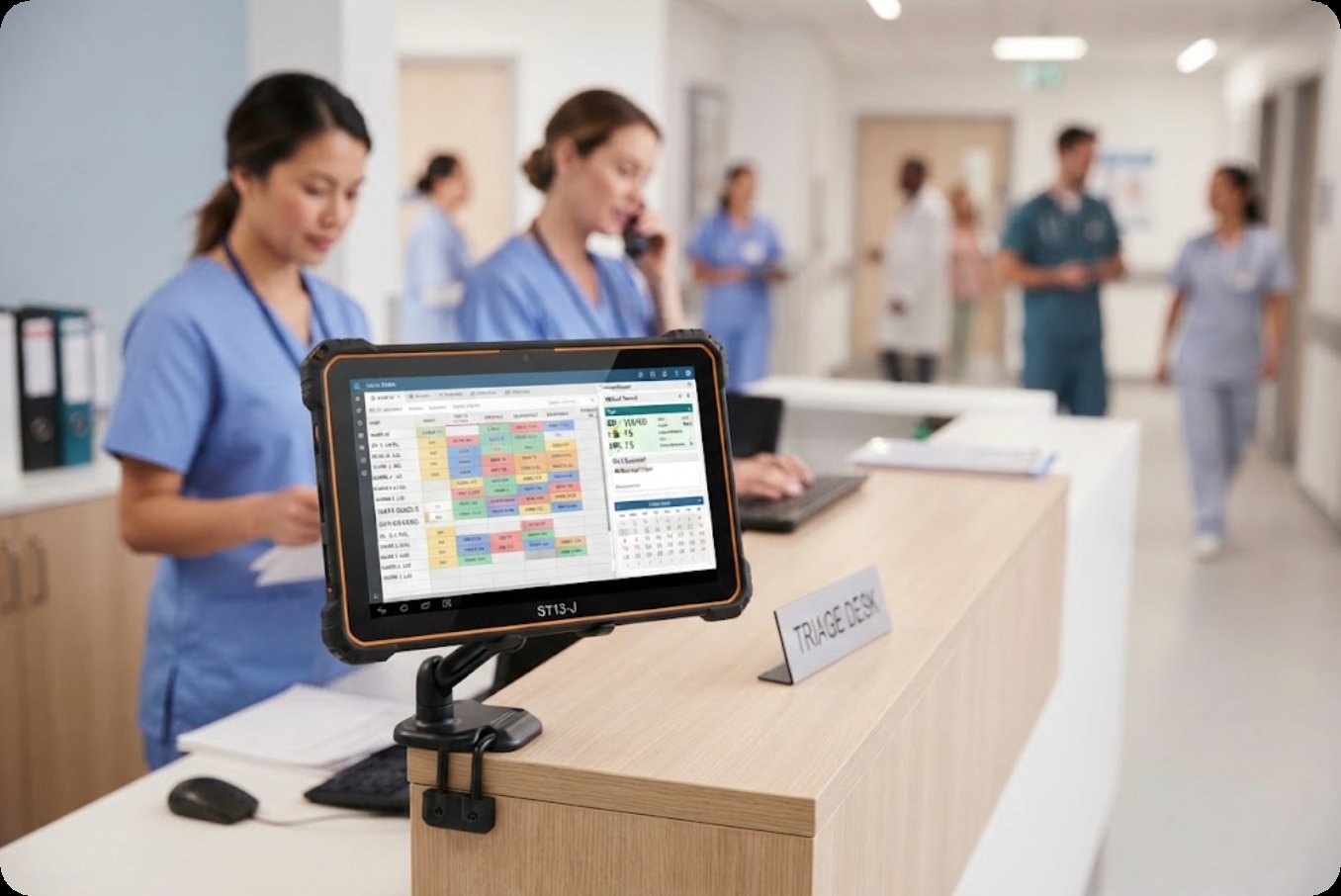 Deploying Rugged Tablets at Medical Workstations and Clinics: A Practical Installation Guide(图2) Deploying Rugged Tablets at Medical Workstations and Clinics: A Practical Installation Guide(图1)