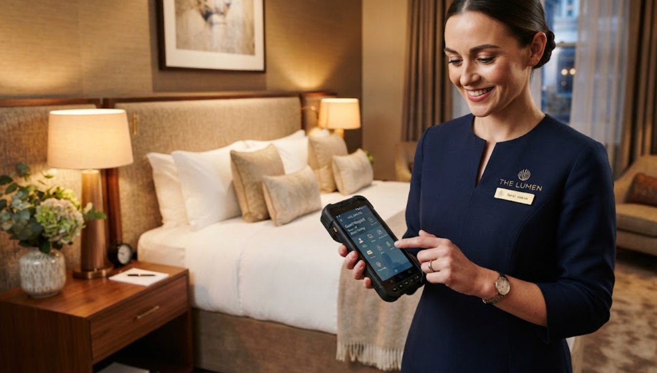 Hotel Front Desk and Guest Rooms Reimagined with Rugged Tablets and Mini PCs(图3) Hotel Front Desk and Guest Rooms Reimagined with Rugged Tablets and Mini PCs(图3)