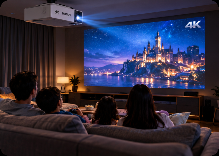 4K Home Projector and HT2500 Pro: One Family Room Built for Games and Films(图2)
