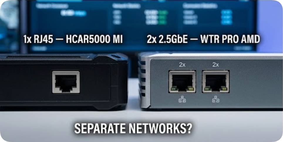 Single network port against dual 2.5GbE hotus command_control_room vs aaeon 2