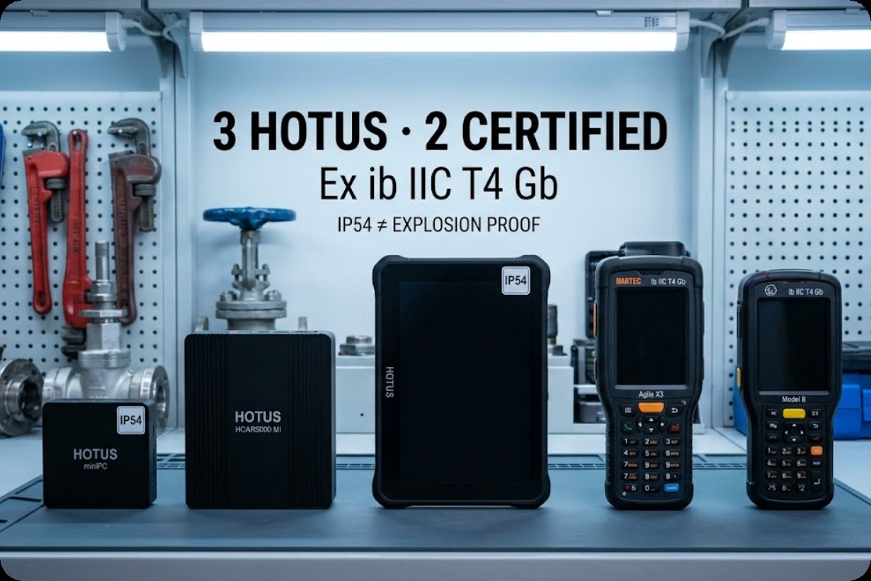 Three Hotus units and two certified handsets hotus oil_refinery vs bartec hyatta 1